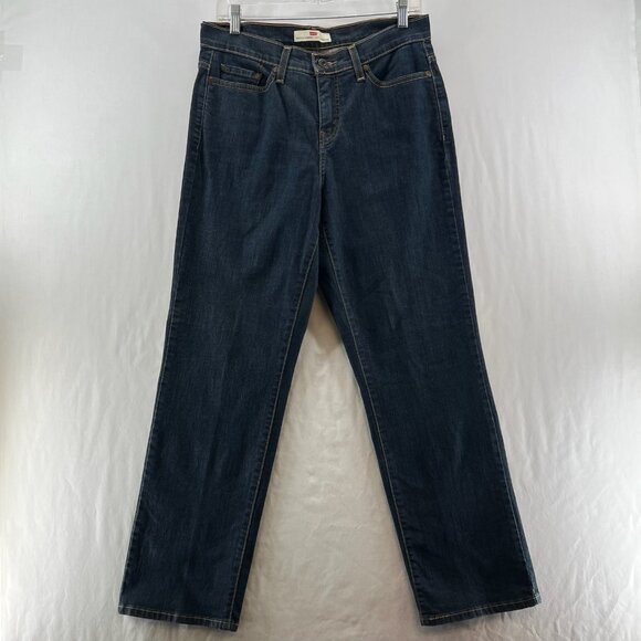 Levi’s 512 Perfectly Slimming Straight Leg Jeans Womens W31 L30 Dark Wash Denim - Picture 1 of 10